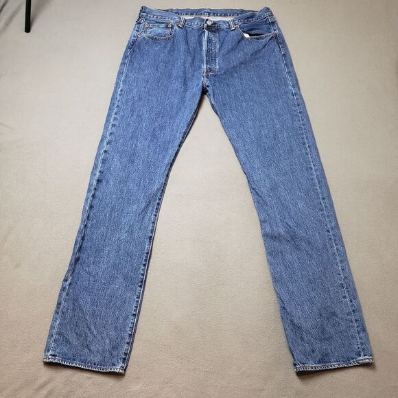 Levi's Men's 501 Straight Jeans - Blue Size 38 - Picture 1 of 14